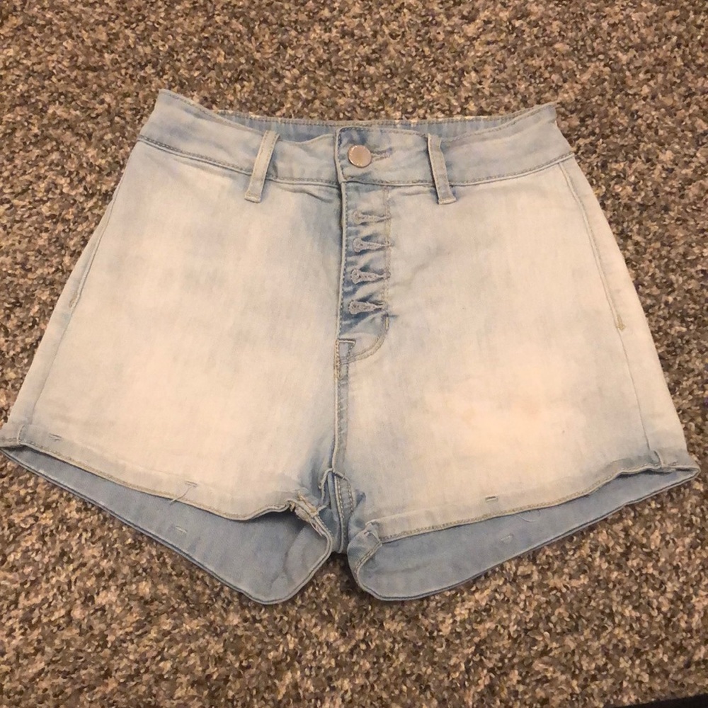 High rise jean shorts.